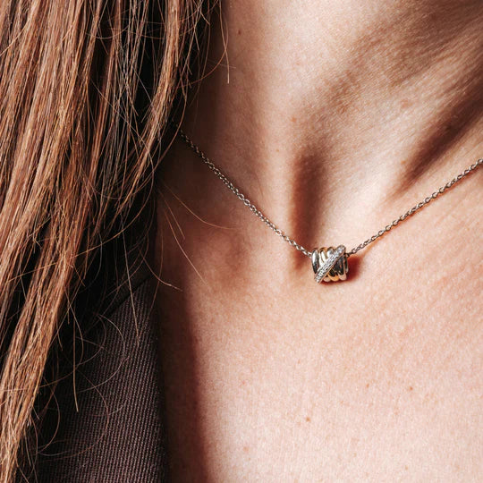 TI SENTO NECKLACE CROSSING PAVE RINGS