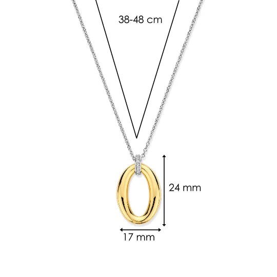 TI SENTO GOLD OVAL NECKLACE