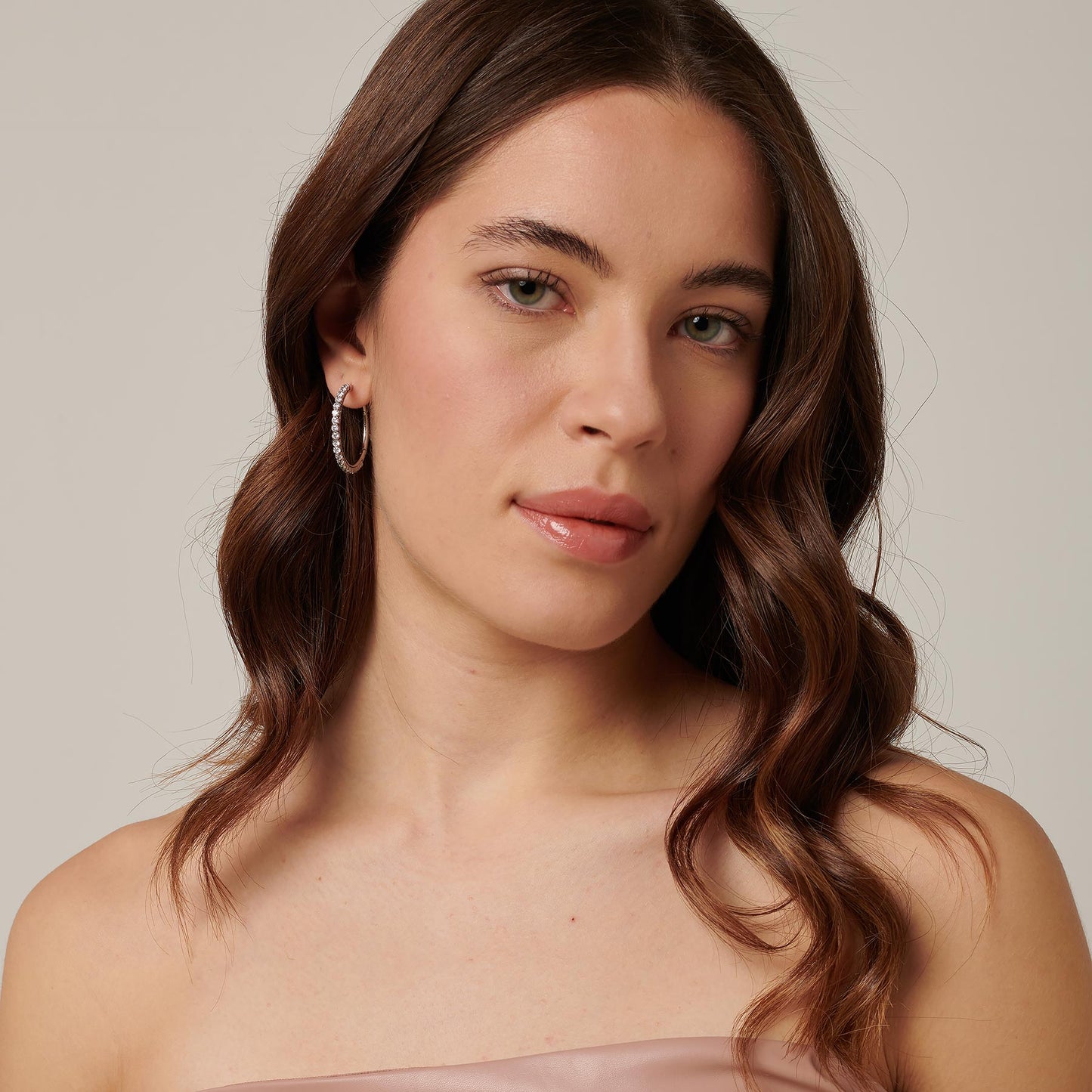 EARRINGS DESIDERI STEEL HOOP WITH CZ