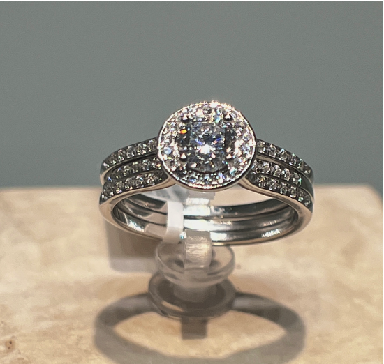 Suspiria Ring Round CZ Solitaire Center with Interlocking Eternity Band