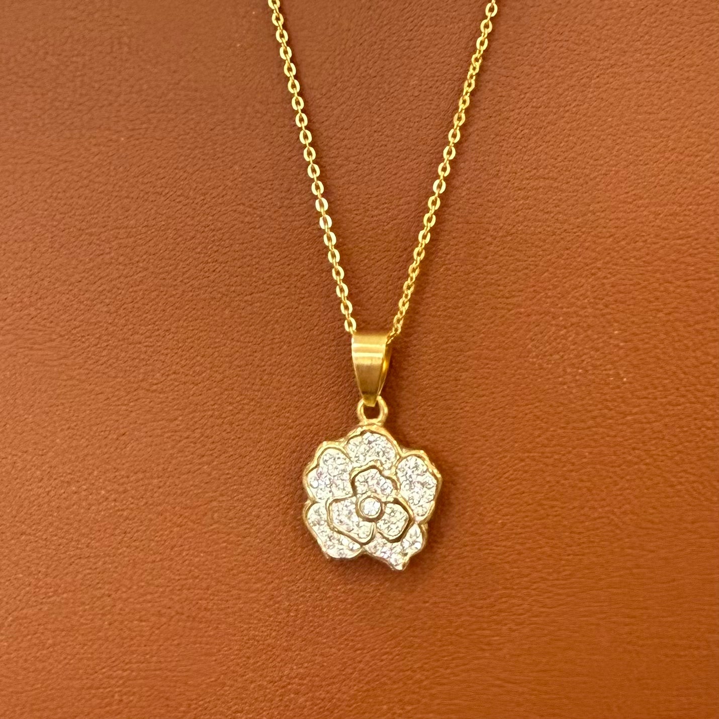 Stainless Steel Necklace Flower