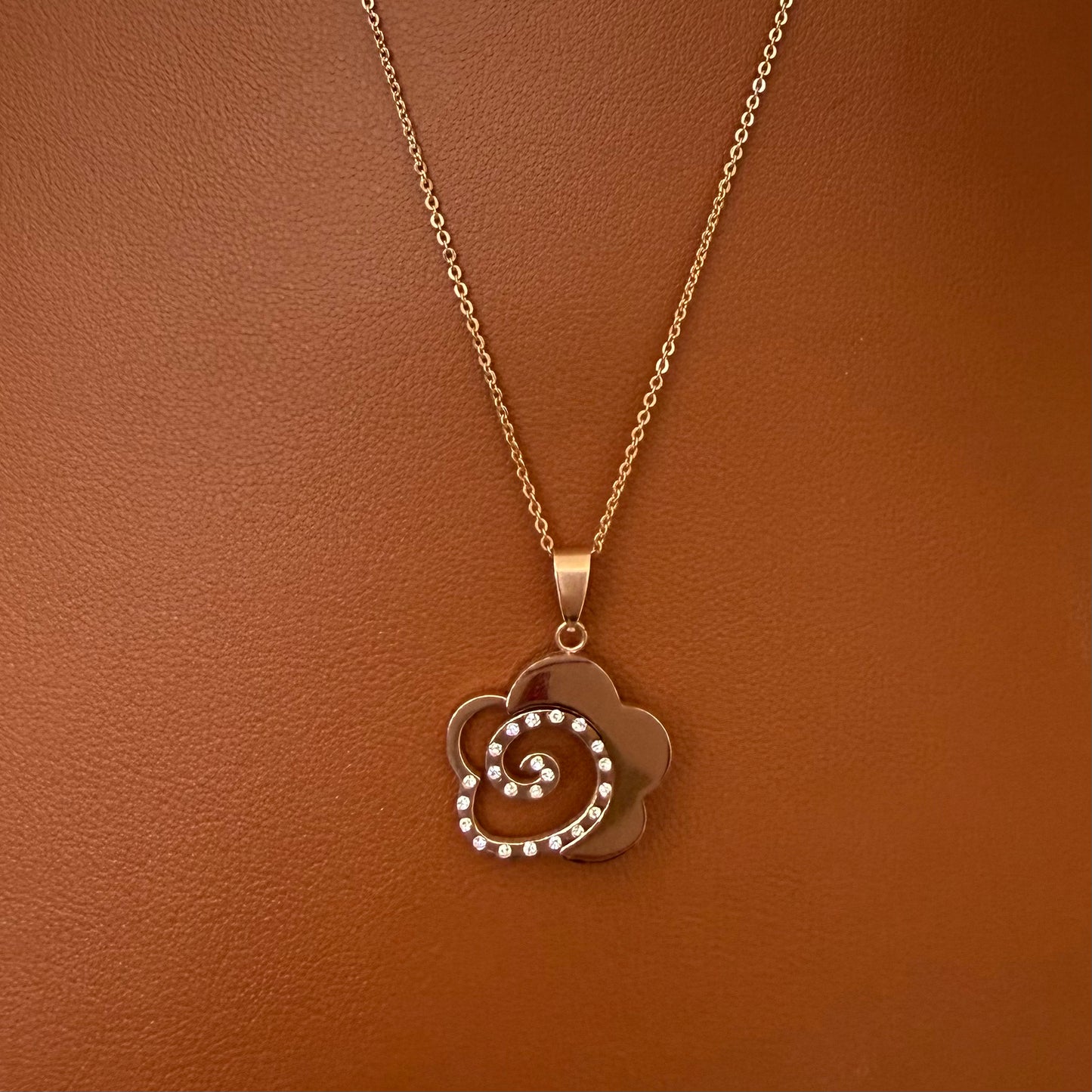 Stainless Steel Necklace Flower