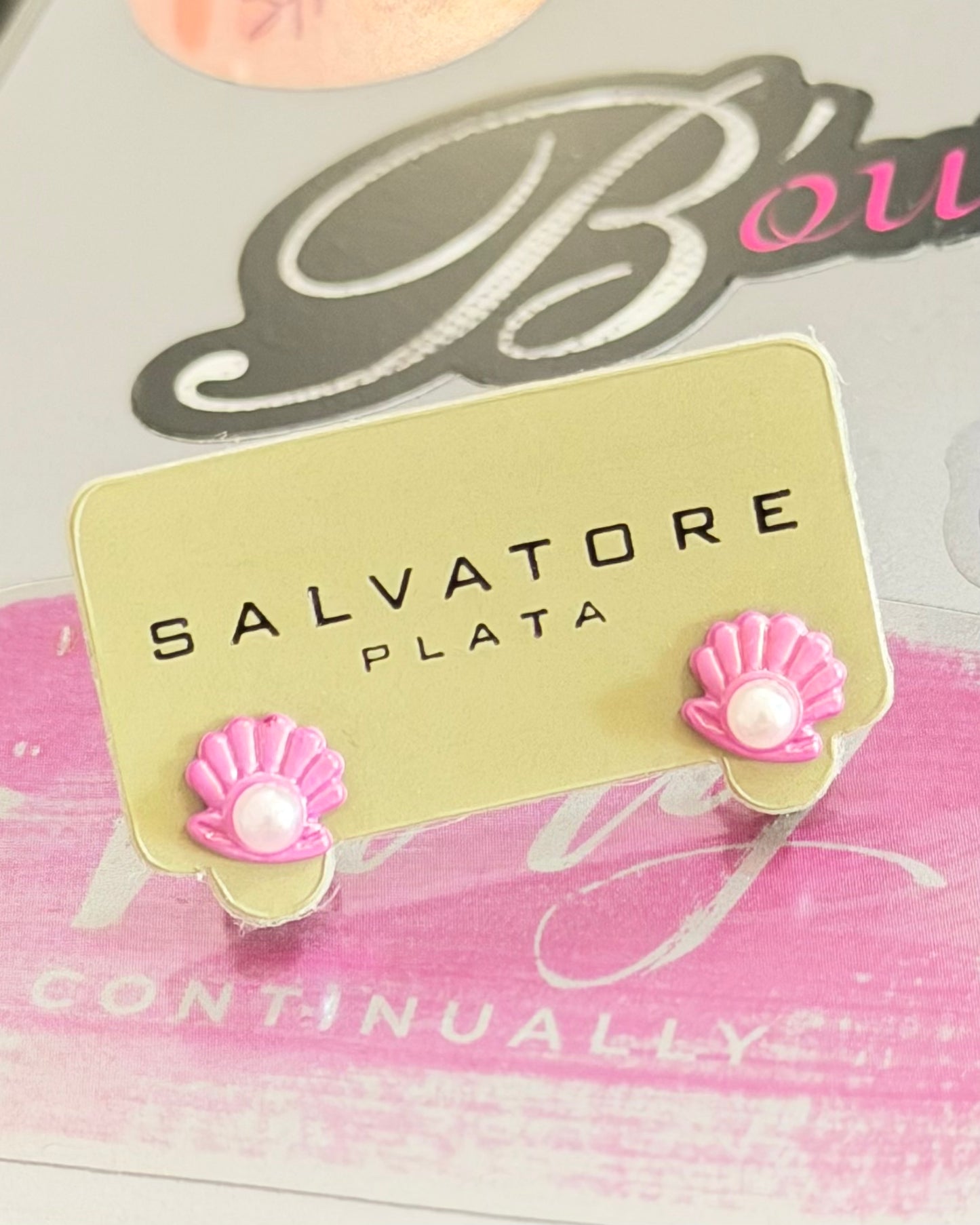 Seashell con Perla - Pantalla Plata 925