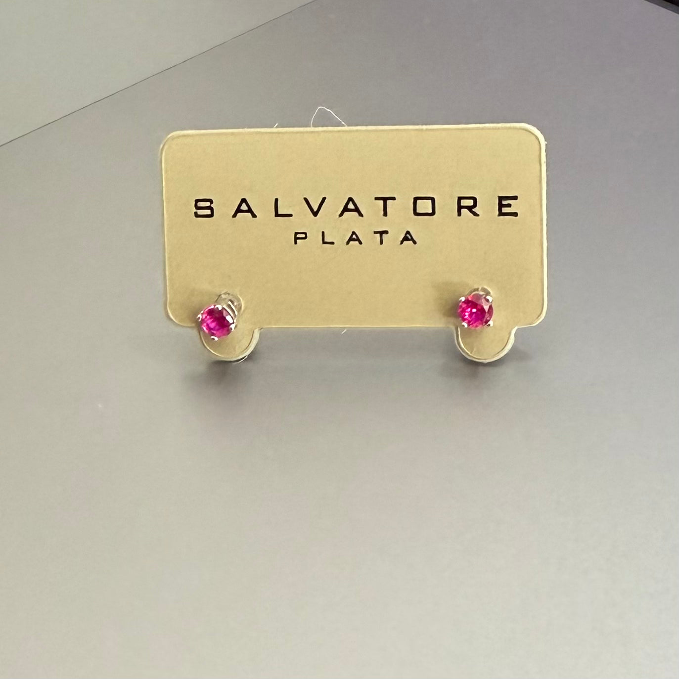Ruby Color Zirconia Earring Stud (102A0148)