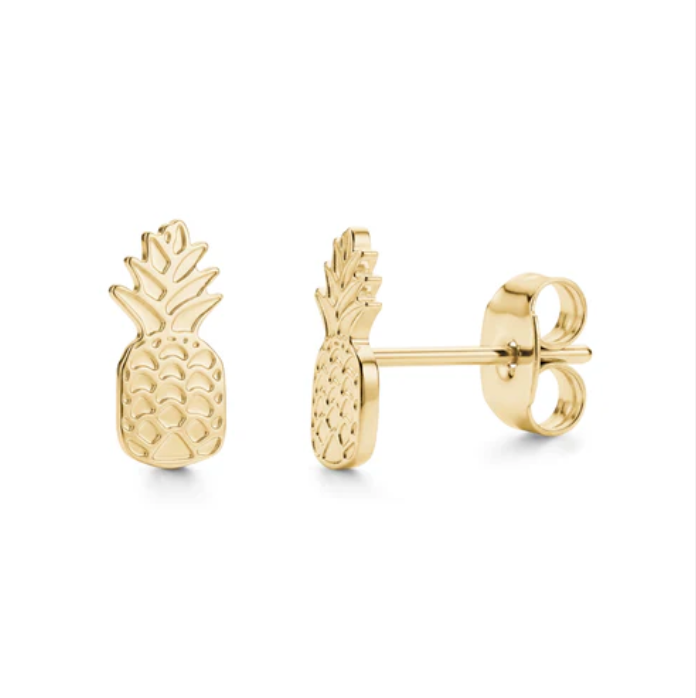 A.R.Z. MINIMAL PINEAPPLE STUD EARRINGS (SSE228G)
