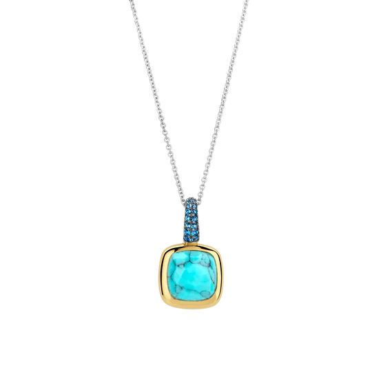 TI SENTO GOLDEN TURQUIOSE WITH BLUE CZ
