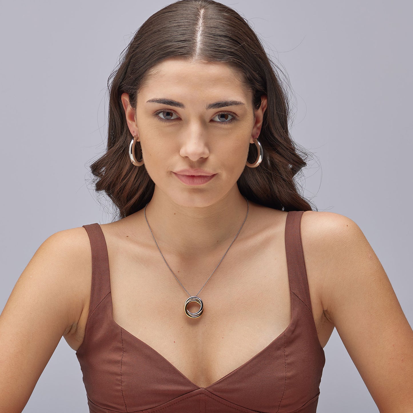 EARRINGS AURA STEEL HOOP