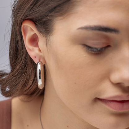 EARRINGS AURA STEEL HOOP