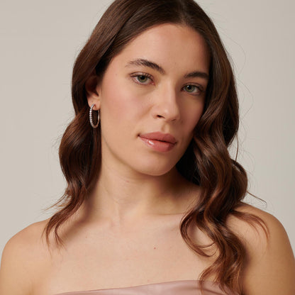 EARRINGS DESIDERI STEEL HOOP WITH CZ