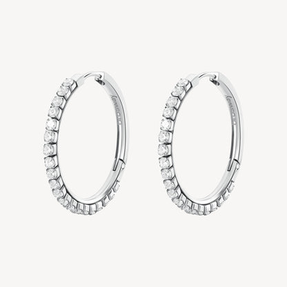 EARRINGS DESIDERI STEEL HOOP WITH CZ