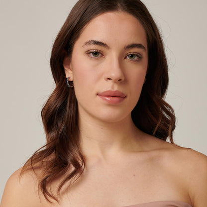 EARRINGS DESIDERI HOOP BLUE CZ