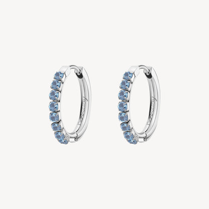 EARRINGS DESIDERI HOOP BLUE CZ