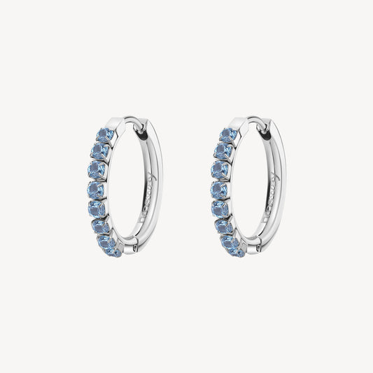 EARRINGS DESIDERI HOOP BLUE CZ