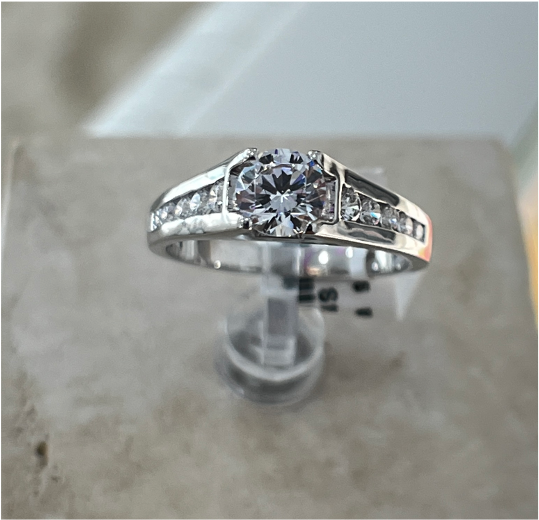 Suspira Ring Round CZ Solitaire Center