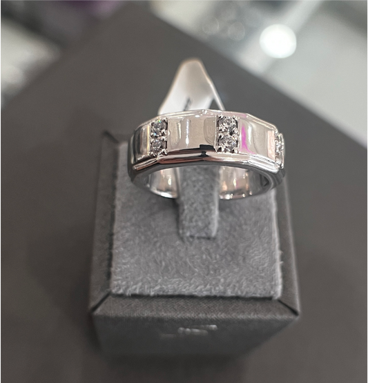 Suspiria Ring 3 Line CZ Band from the Bridal Collection