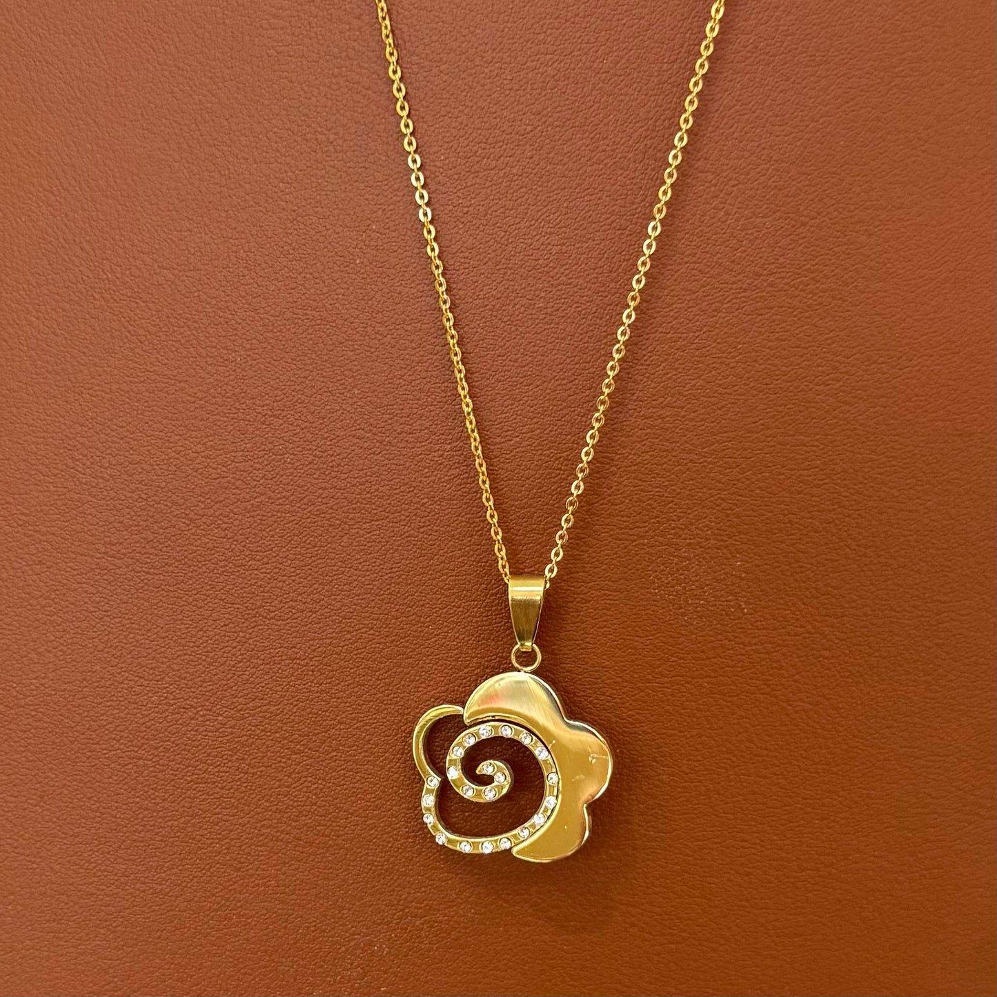 Stainless Steel Necklace Flower