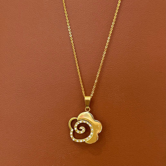 Stainless Steel Necklace Flower