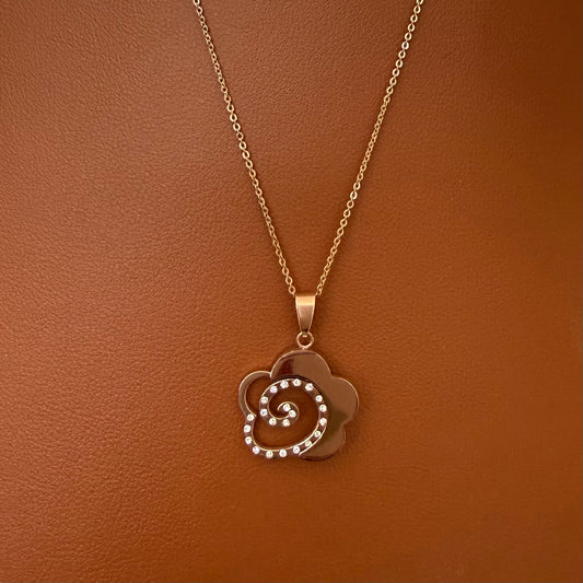 Stainless Steel Necklace Flower