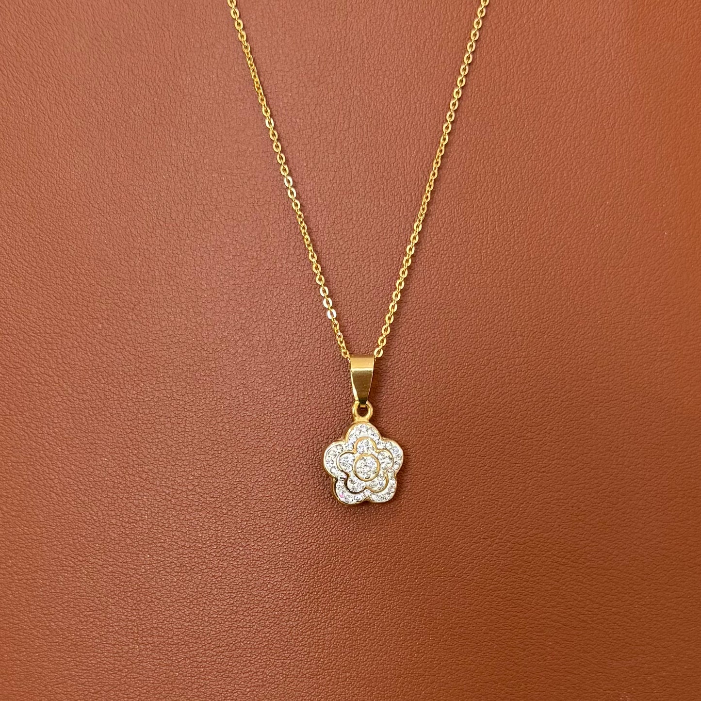 Stainless Steel Necklace Flower