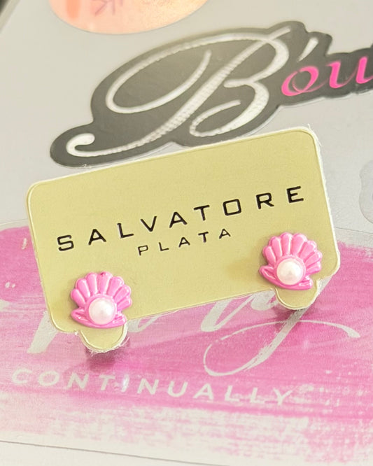 Seashell con Perla - Pantalla Plata 925