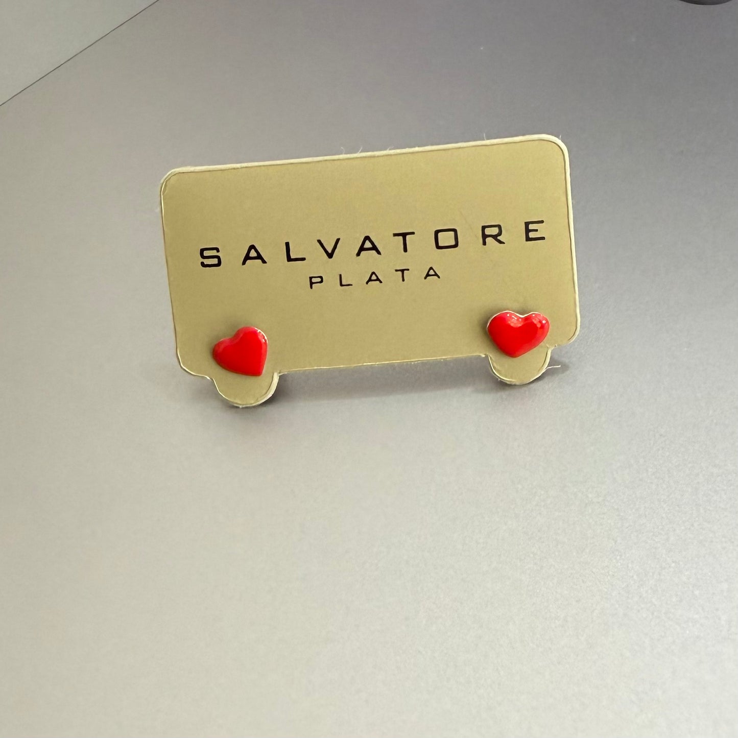 Heart with Red Enamel Earring Stud (02A0169)