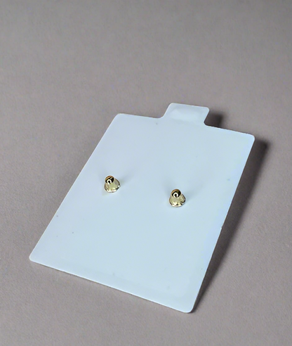 Gold Earring – 14K Square Zirconia, Back Threaded (20G, 4mm)