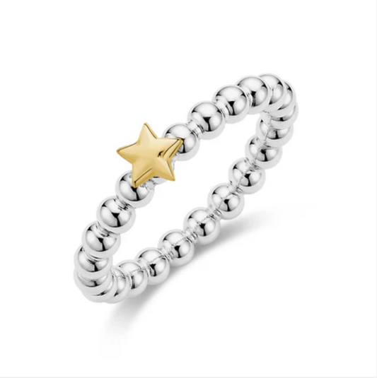 A.R.Z. BEADED STAR ACCENT RING (ZW-R47)