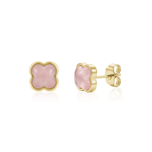 A.R.Z. ROSE CLOVER STUD EARRINGS (ZW-E73G)