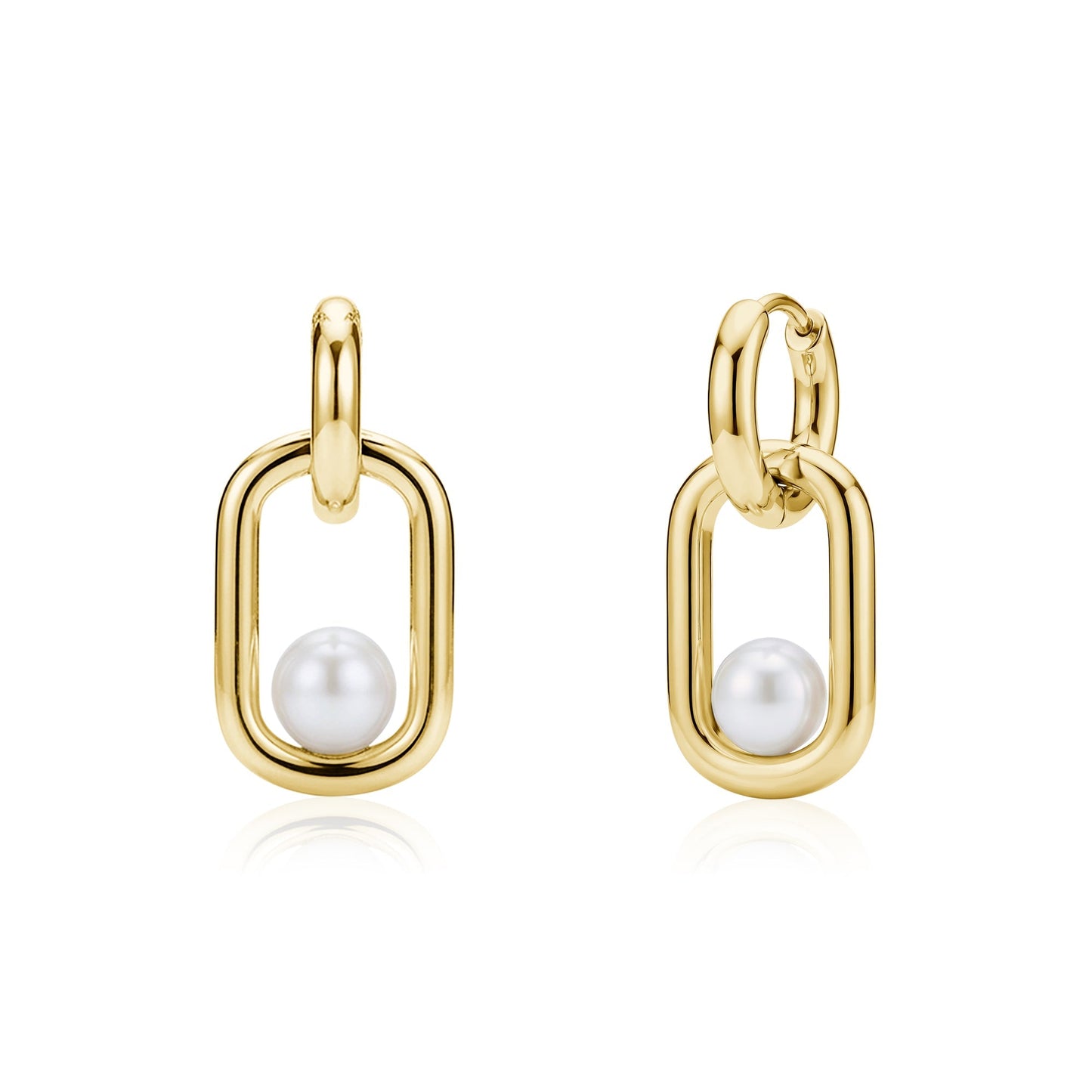 A.R.Z. PEARL LINK MODERN EARRINGS (ZW-E80G)