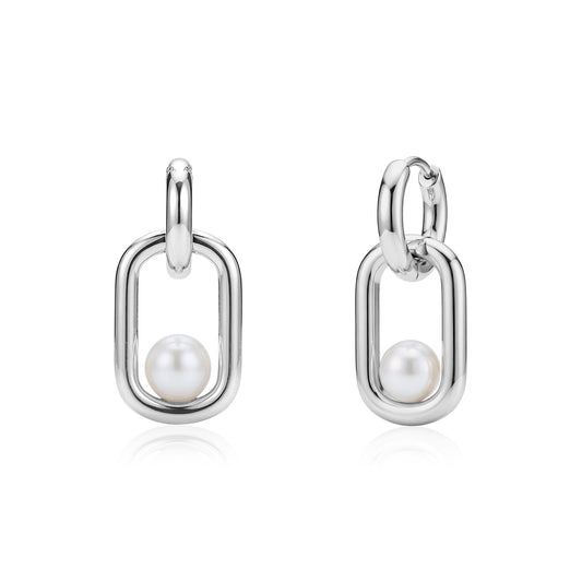 A.R.Z. PEARL LINK MODERN EARRINGS (ZW-E80W)