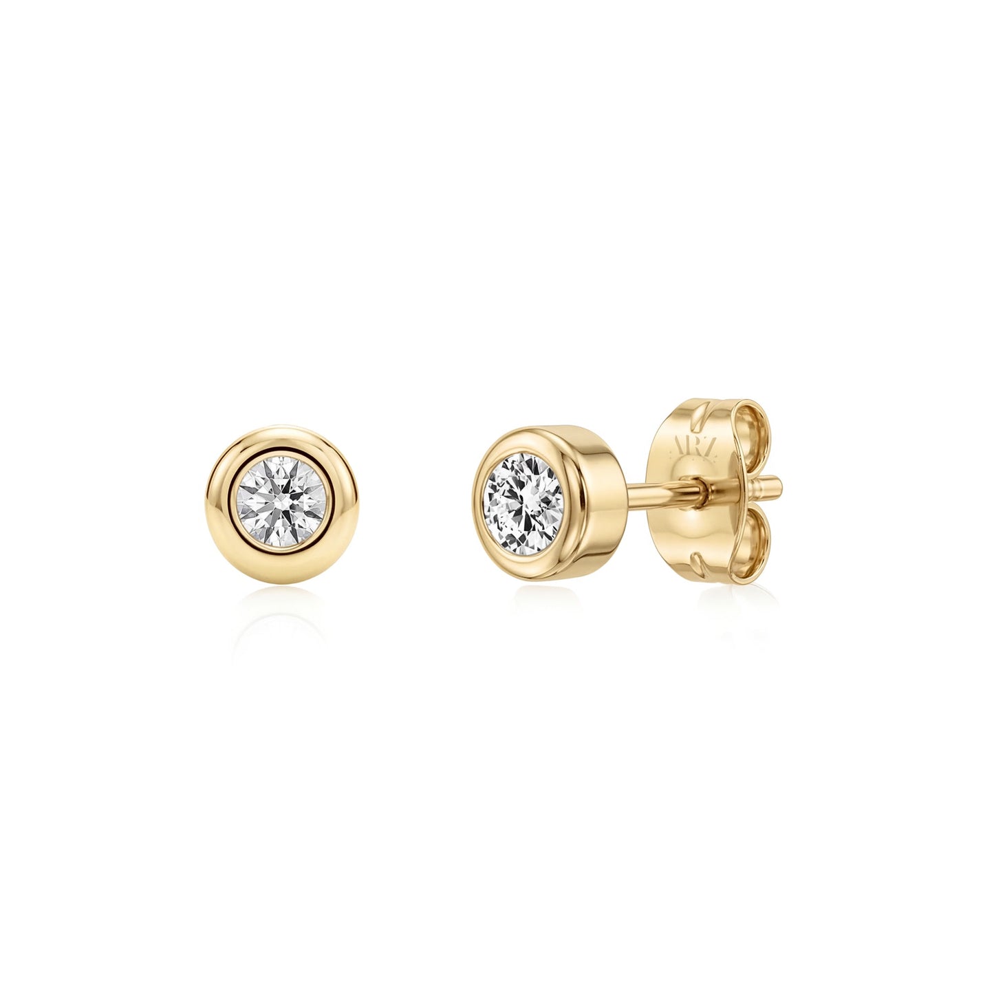 A.R.Z. ENCASED ROUND STUD EARRINGS (ZW-E84G)