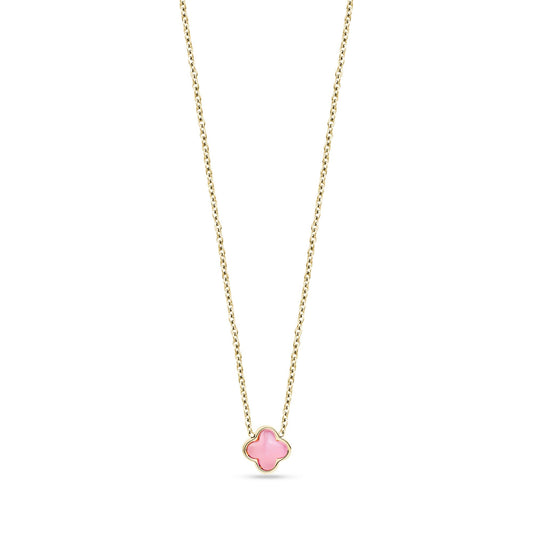A.R.Z. ROSE CLOVER PENDANT NECKLACE ROSE (ZW-N102G)
