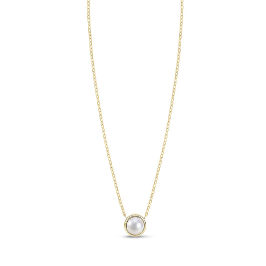 A.R.Z. MOTHER OF PEARL ROUND PENDANT NECKLACE (ZW-N112G)