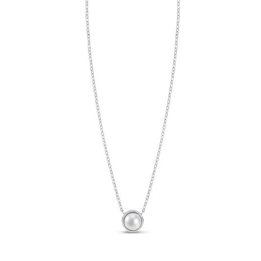 A.R.Z. MOTHER OF PEARL ROUND PENDANT NECKLACE (ZW-N112W)