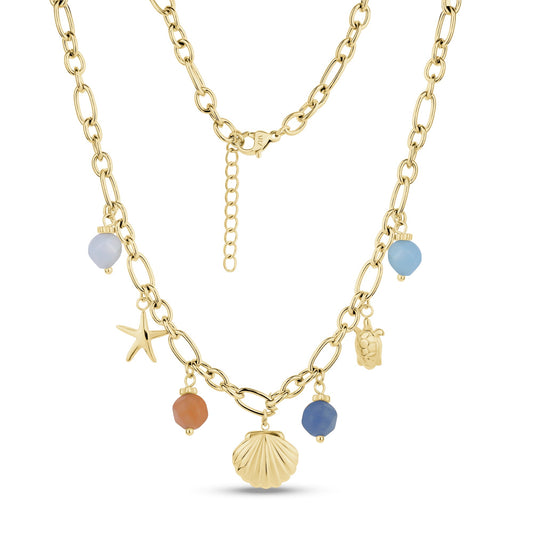 A.R.Z. TROPICAL CHARM GOLD NECKLACE (ZW-N68)