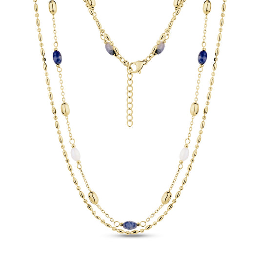 A.R.Z. GOLD LAYERED JADE BEAD NECKLACE (ZW-N78)