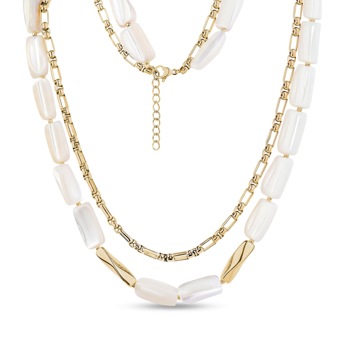 A.R.Z. PEARLESCENT BAR LINK NECKLACE (ZW-N79)
