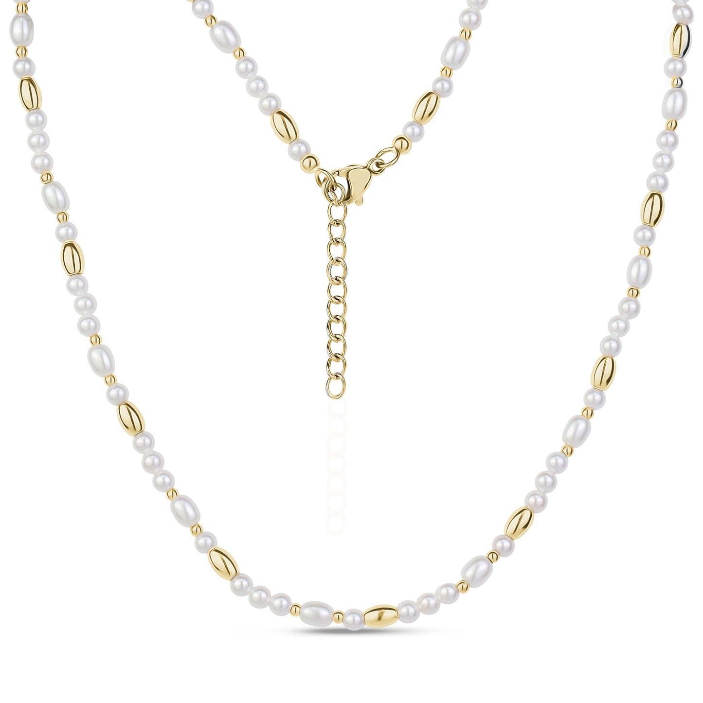 A.R.Z. SHELL PEARL AND GOLD BEAD NECKLACE (ZW-N81)