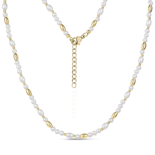A.R.Z. SHELL PEARL AND GOLD BEAD NECKLACE (ZW-N81)