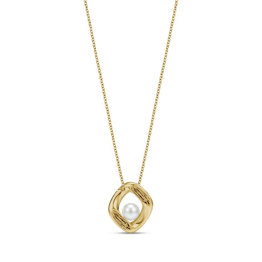 A.R.Z. TEXTURED HALO PEARL PENDANT (ZW-P109G)