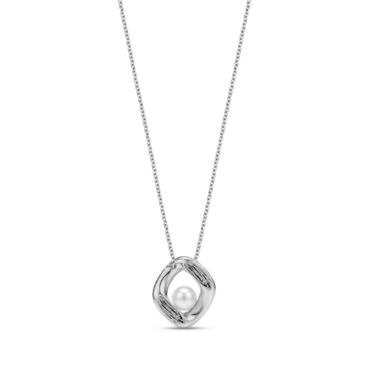 A.R.Z. TEXTURED HALO PEARL PENDANT (ZW-P109W)
