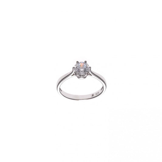 SOLITAIRE RING SILVER WITH ZIRCONIA