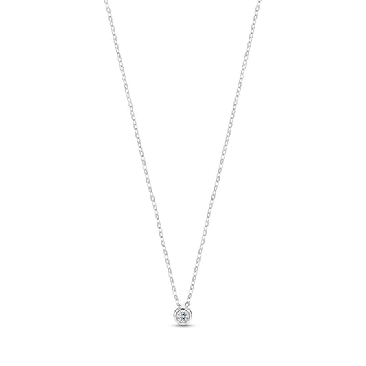 A.R.Z. SLEEK BEZEL-SET STONE PENDANT (ZW-P111W)